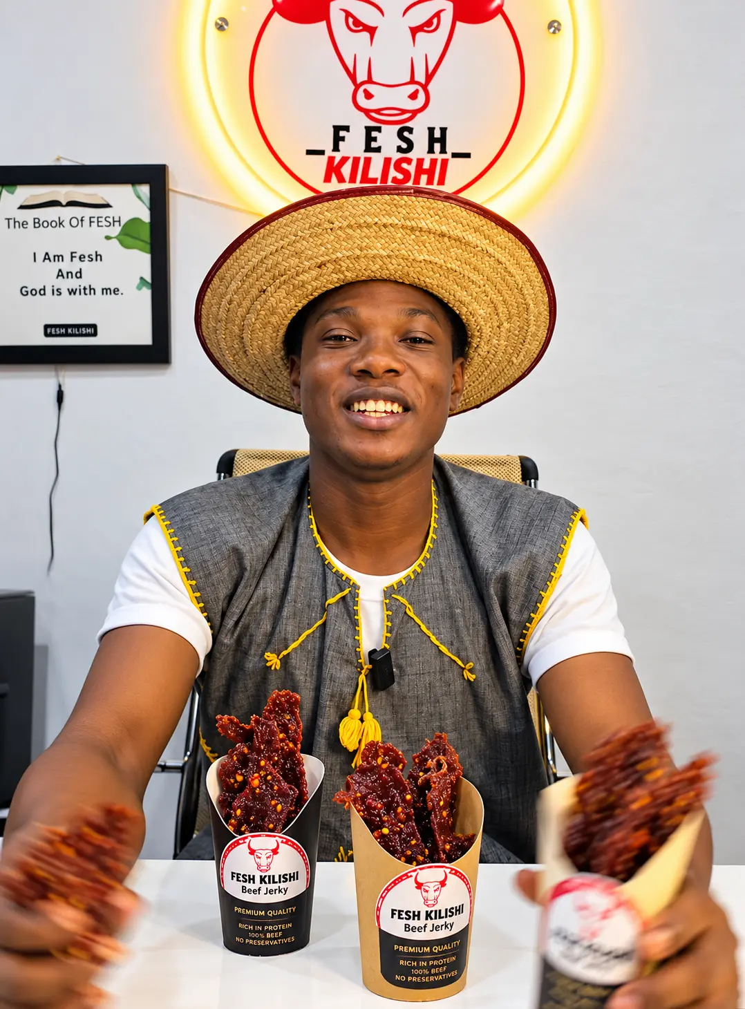 Authentic Northern Nigerian Kilishi beef jerky wholesale pack showcase